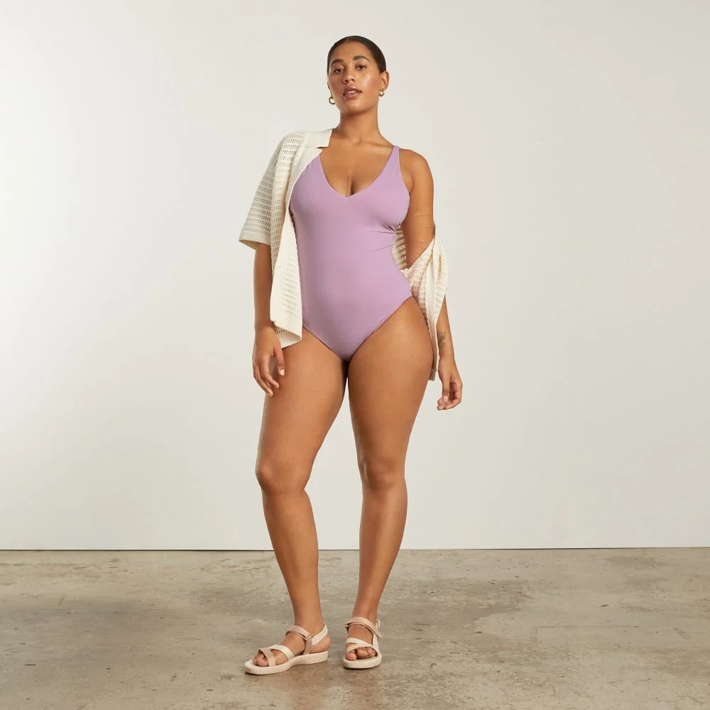 The V-Neck One-Piece | Lilac (5)