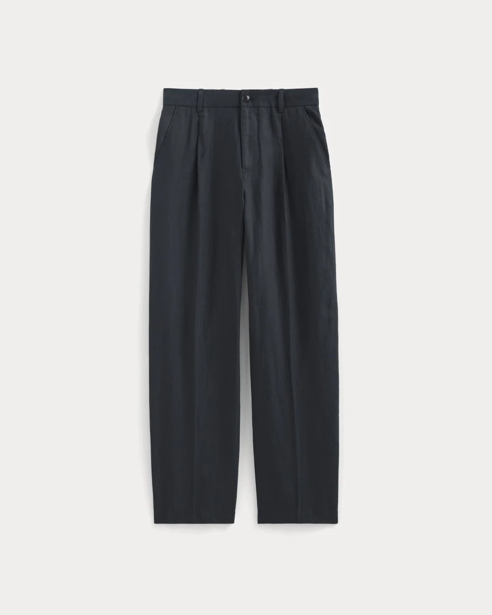 The Linen Pleated Trouser | Navy (3)