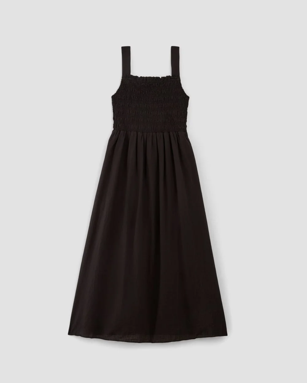 The Gauze Smock Dress | Black (3)