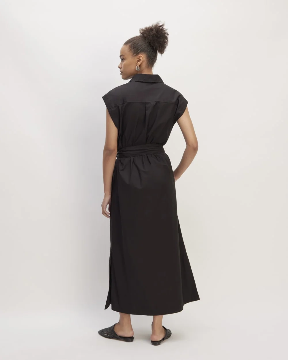 The Supima® Cotton Short-Sleeve Shirt Dress | Black (4)