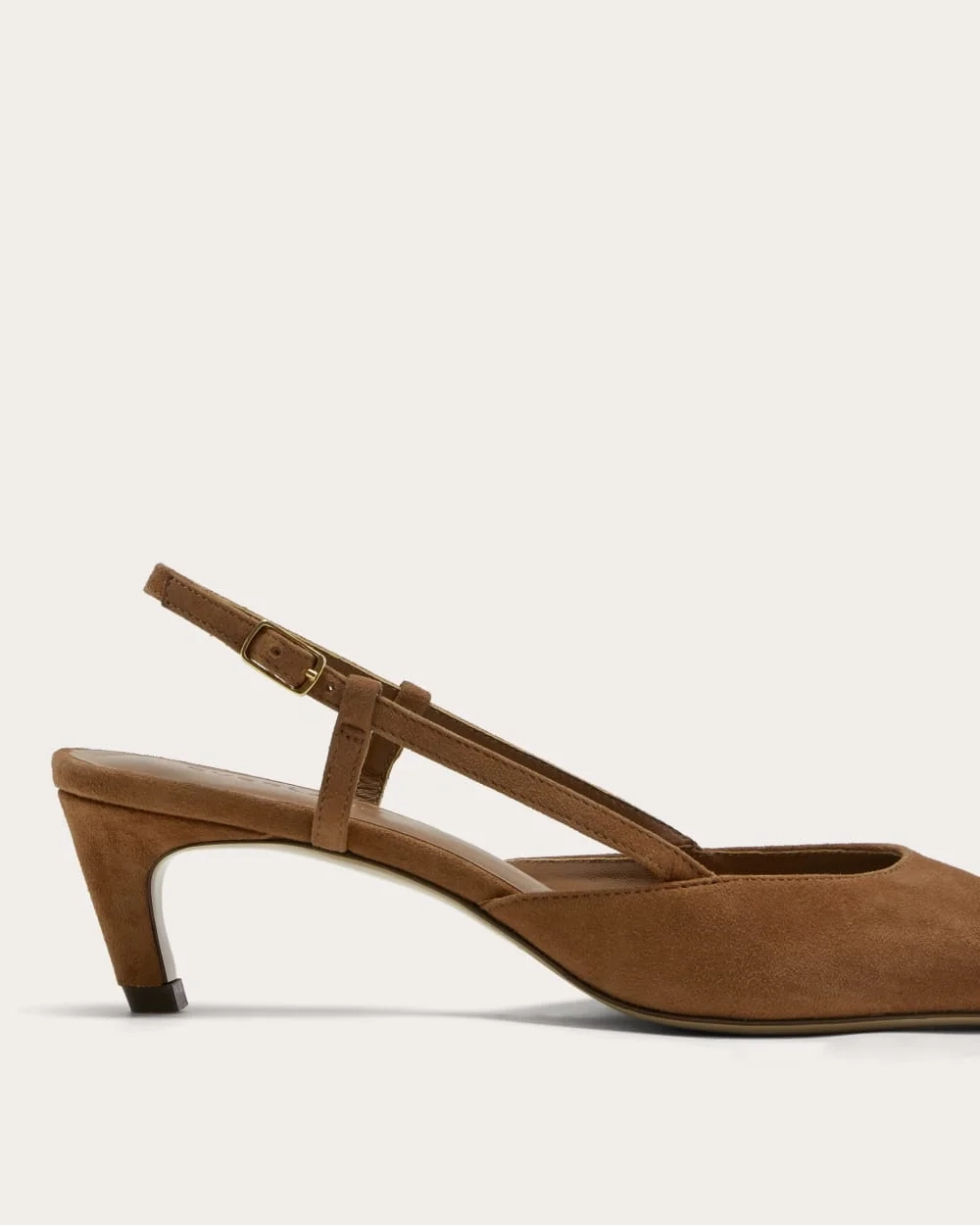 The Studio Slingback Heel | Saddle Brown Suede (5)