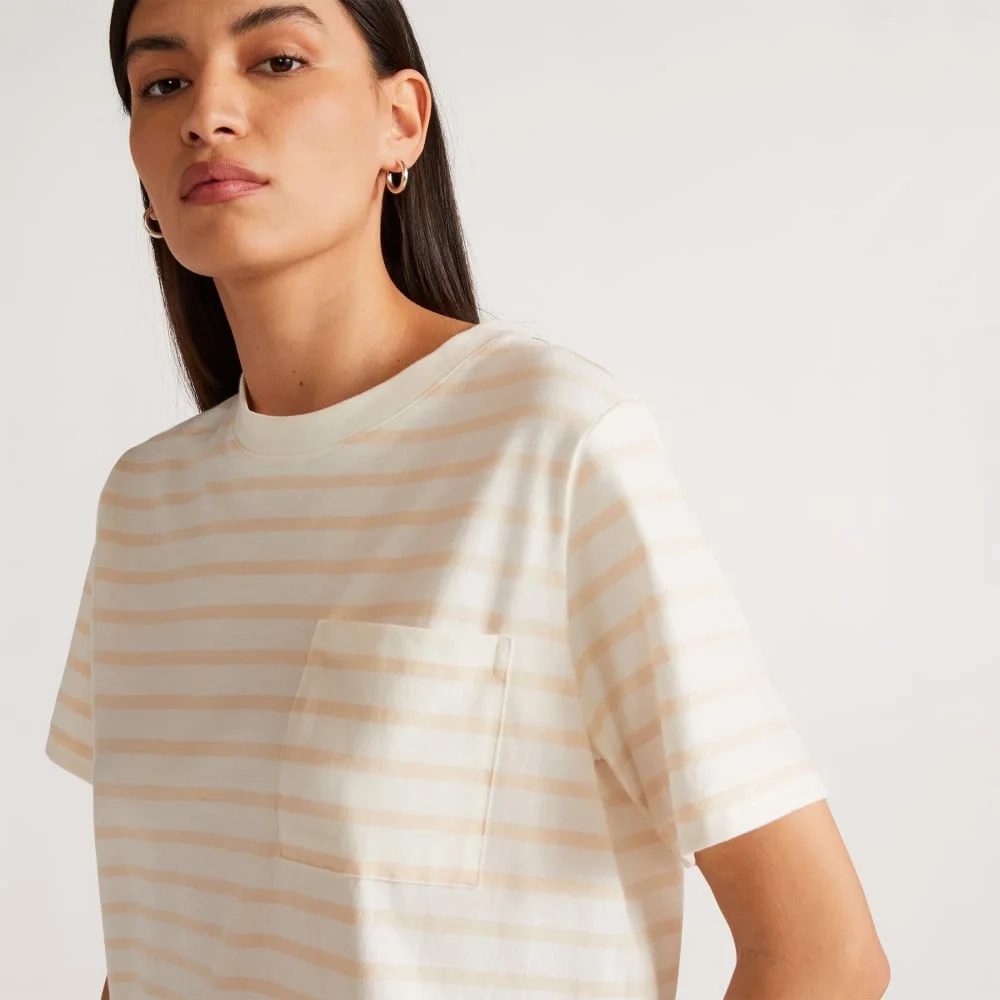 The Organic Cotton Weekend Tee Dress | Brazilian Sand / Canvas Tan (3)