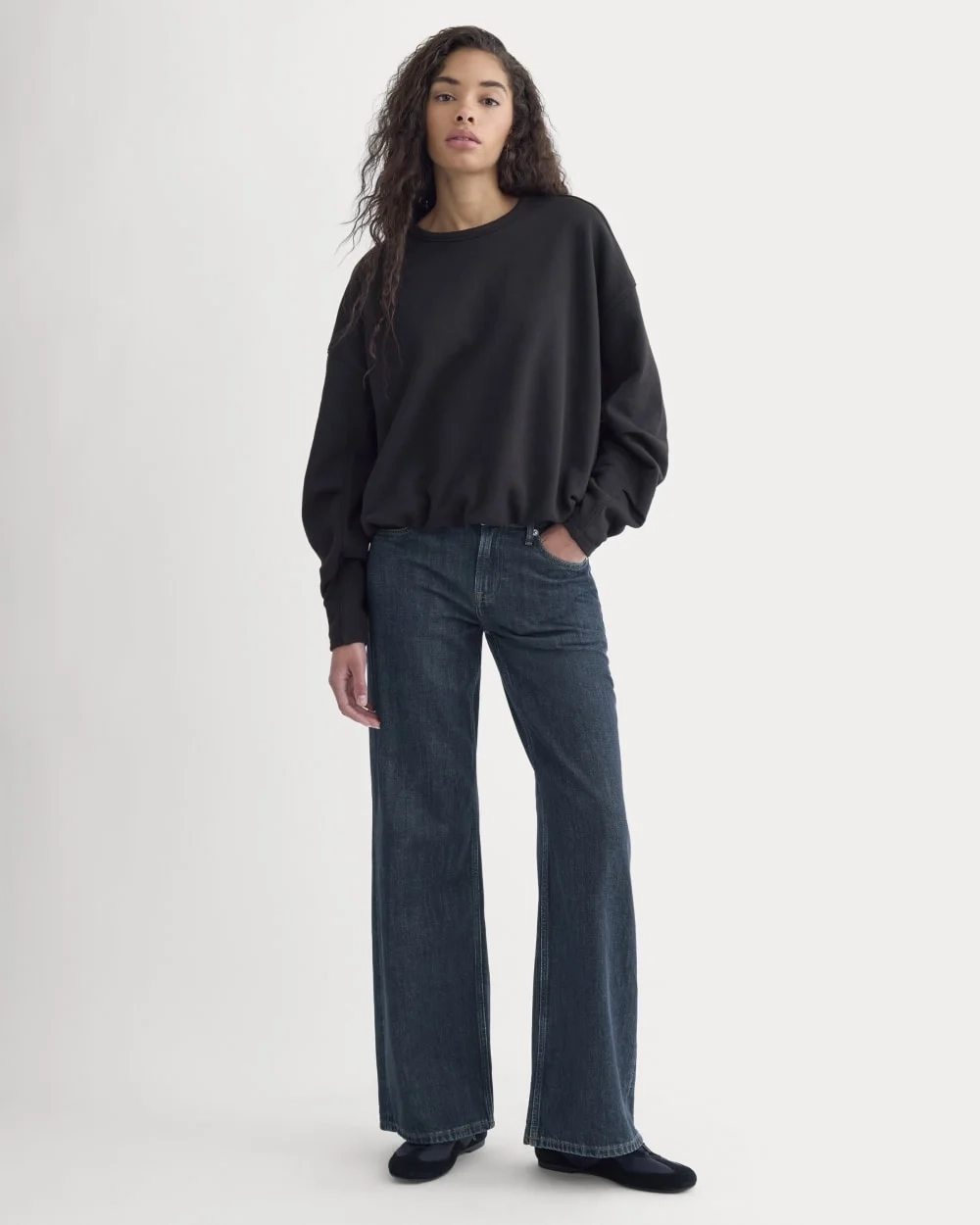 Lightweight Terry Bubble Sweatshirt | Black (3)