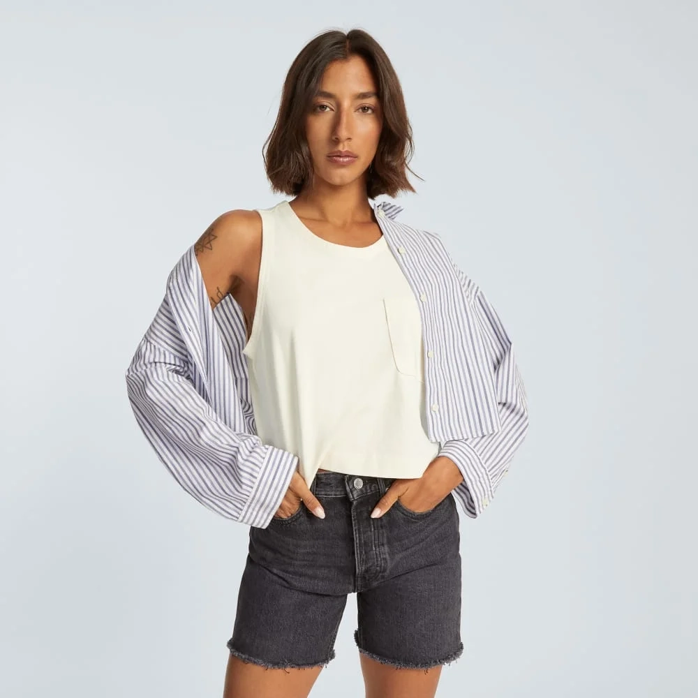 The Premium Weight Cropped Pocket Tank | Canvas (4)