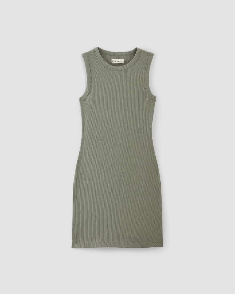 The Ribbed Mini Dress | Sage Green (5)