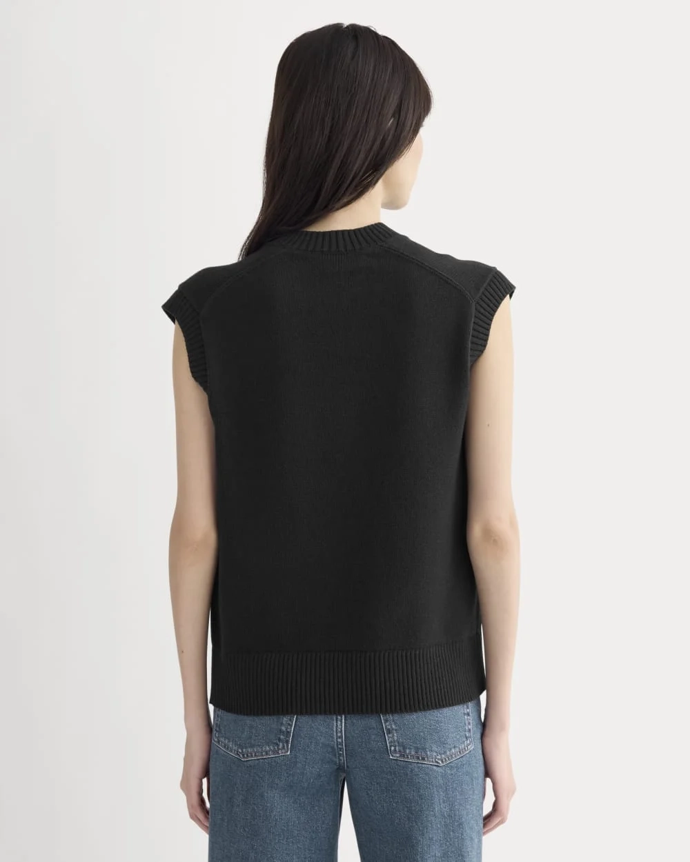 The Boxy Vest in Everyday Cotton | Black (4)