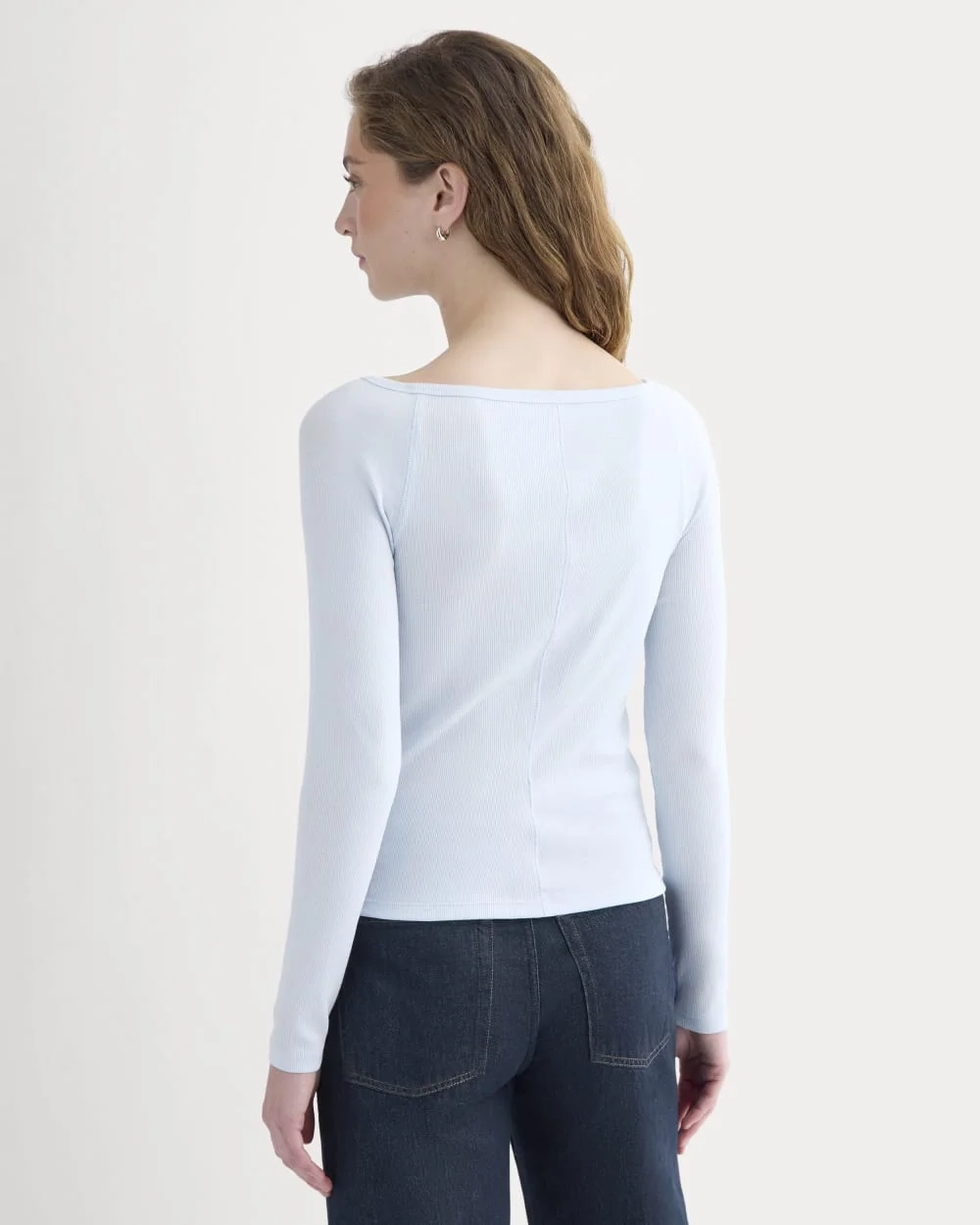 Luxe Rib Boatneck Top | Skywriting (2)