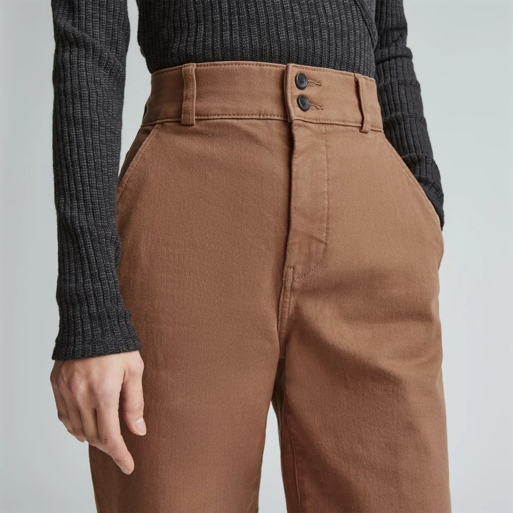 The Organic Wide-Leg Pant | Carob Brown (4)
