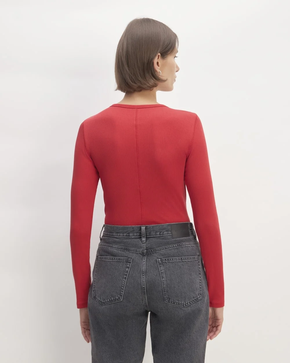 The Luxe Rib Long-Sleeve Crew | Haute Red (3)