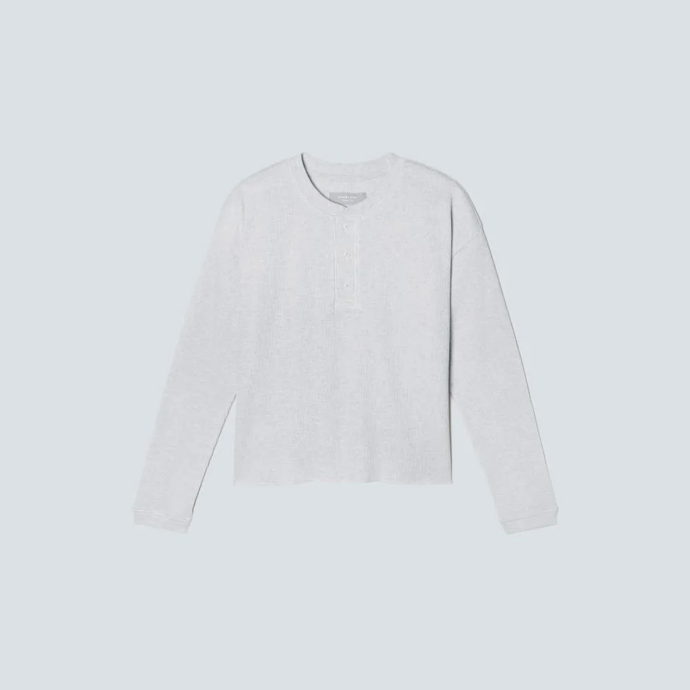 The Organic Cotton Waffle Henley | Heathered Tan (4)