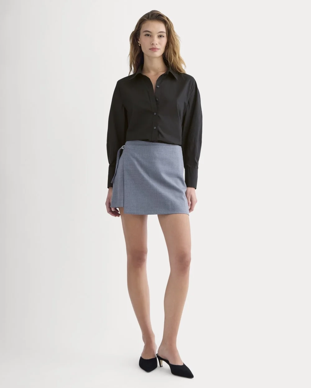Lantern-Sleeve Shirt in Lightweight Cotton | Black (3)