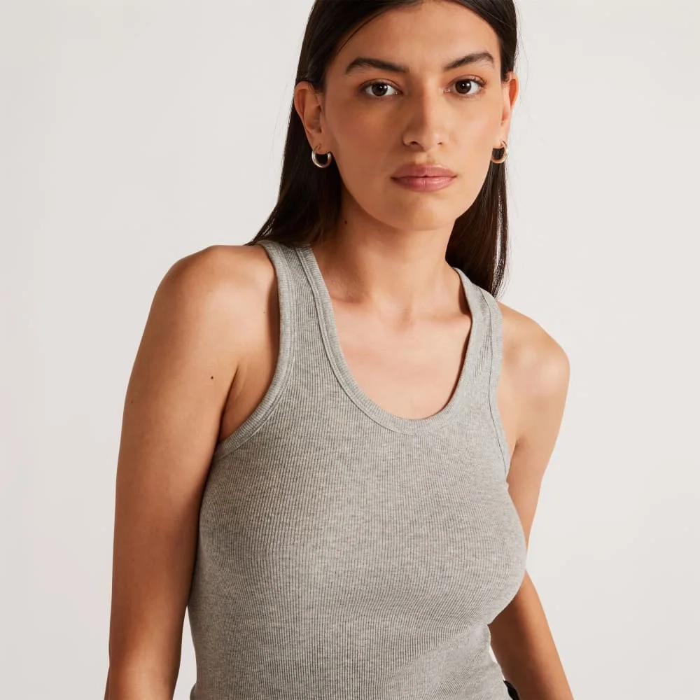 The Luxe Rib Tank | Heathered Grey (2)