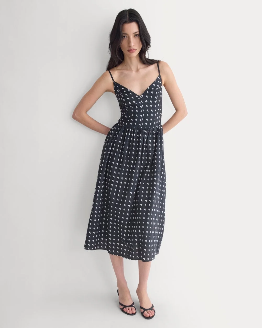 Midi Dress in Cotton Silk Voile | Black (2)