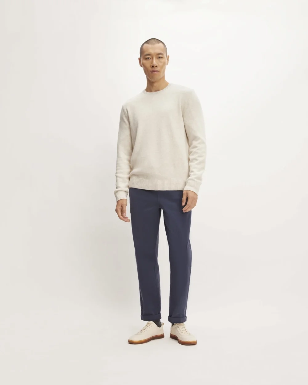 The Premium Merino Crew Neck Sweater | Heathered Oat (2)