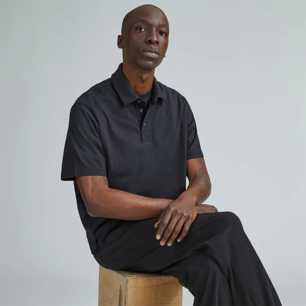 The Premium Weight Relaxed Polo | Black (3)