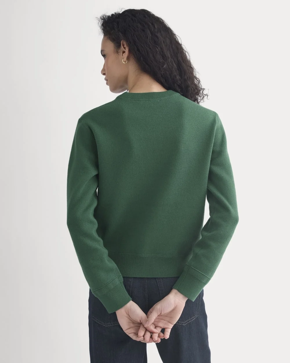 Double Knit Crew in Cotton Merino | Hunter Green (5)
