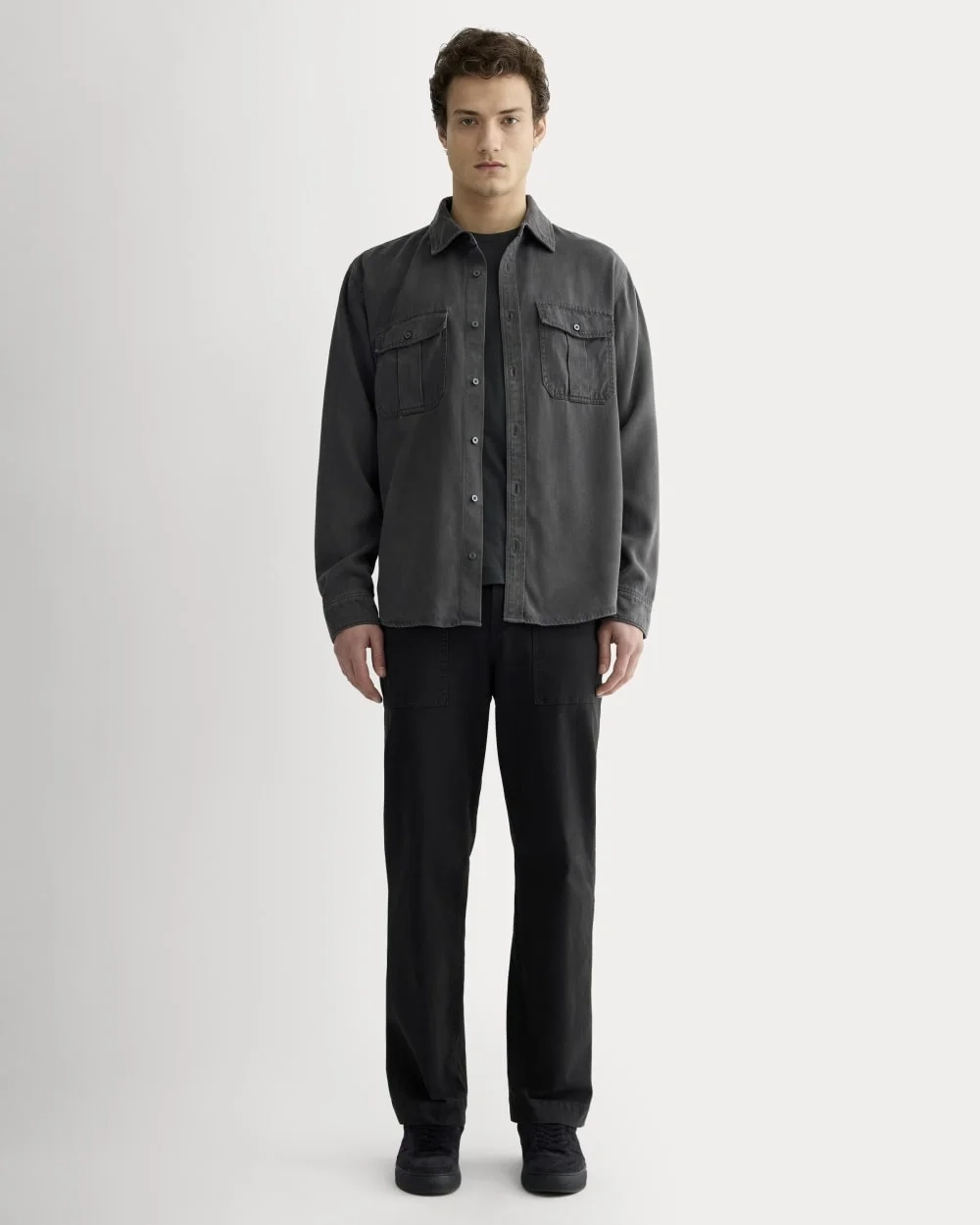 The Utility Shirt Jacket in Buttersoft | Graphite (4)