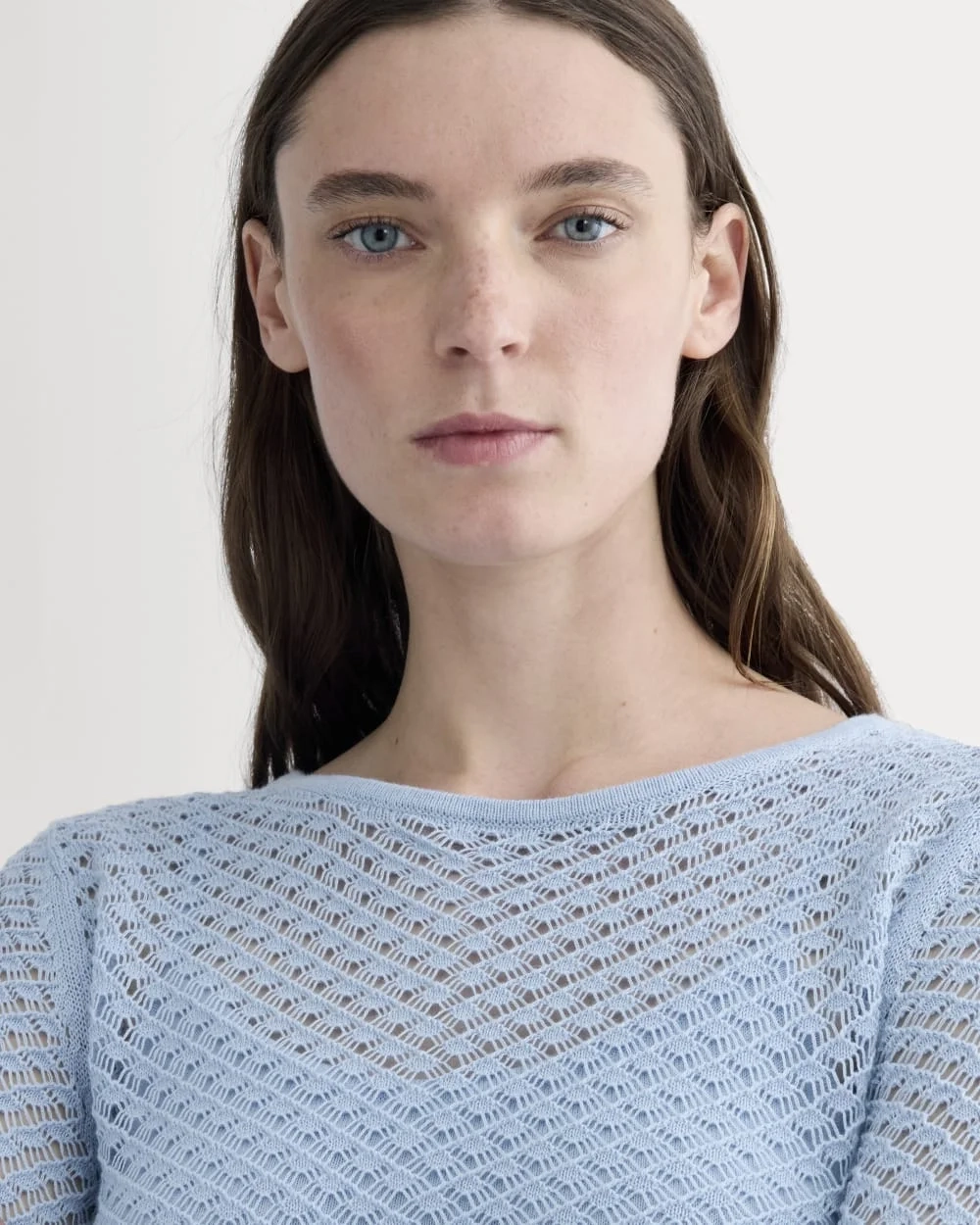 The Lace Knit Mini Dress | Sky Blue (4)