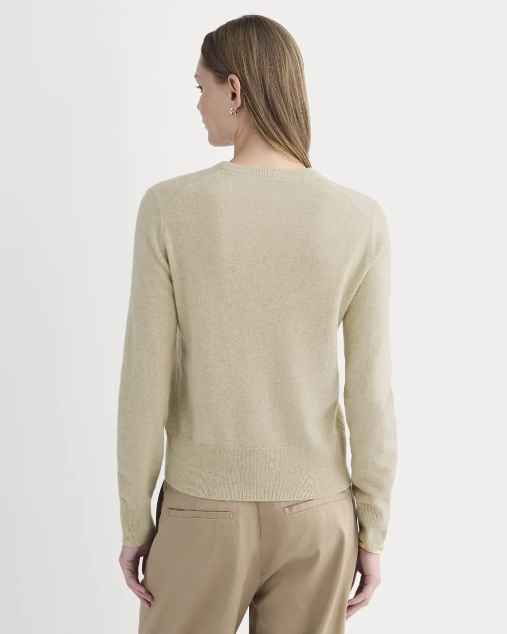 Cashmere Slim Crew Sweater | Heather Light Camel (4)