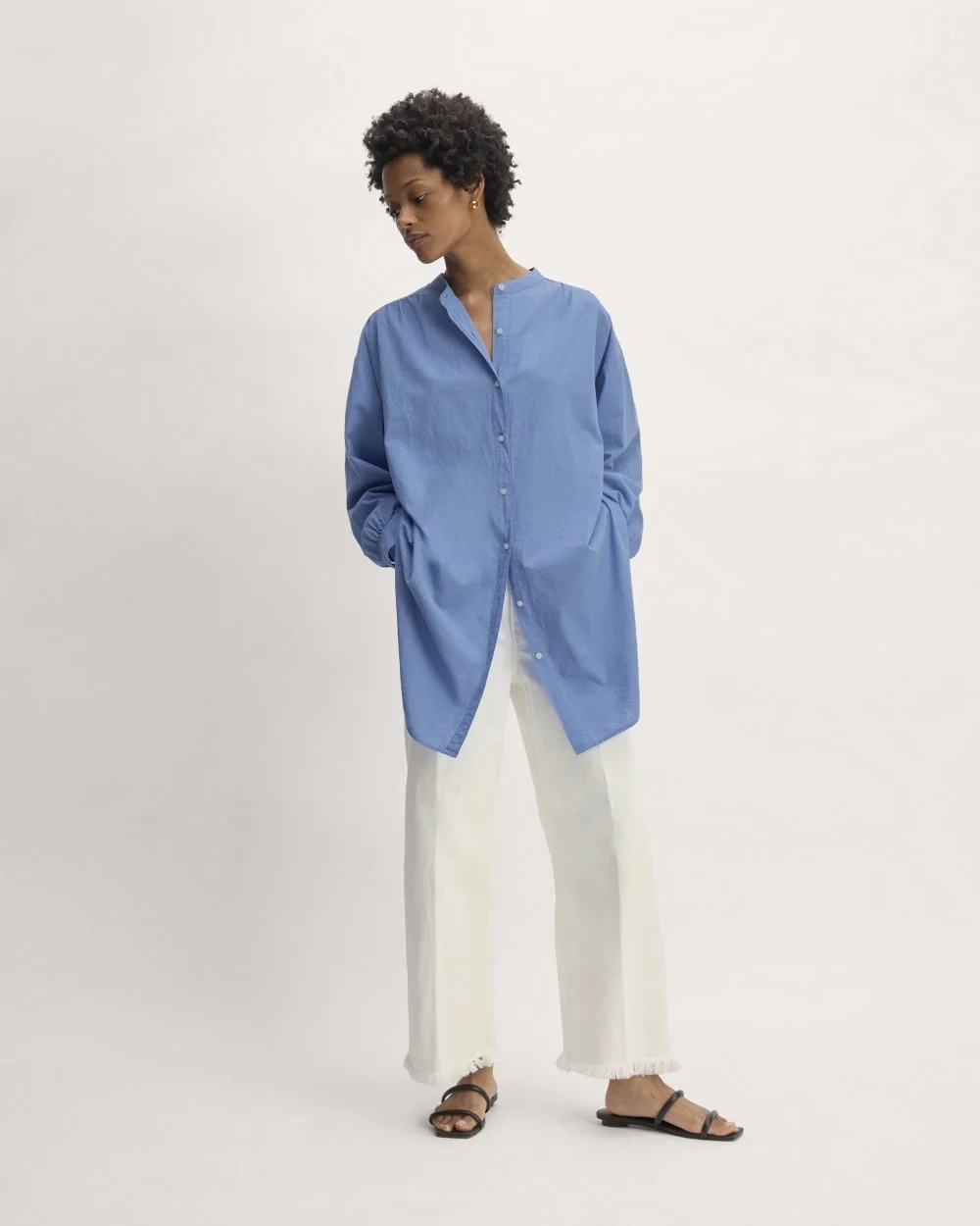 The Gauze Oversized Shirt | Blue Opal (4)