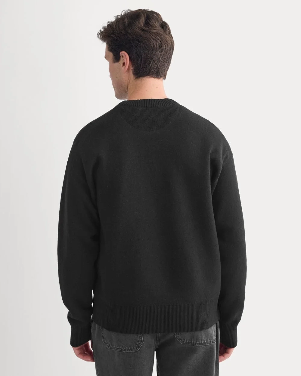 Luxe Merino Double-Knit Sweater |  Black (4)
