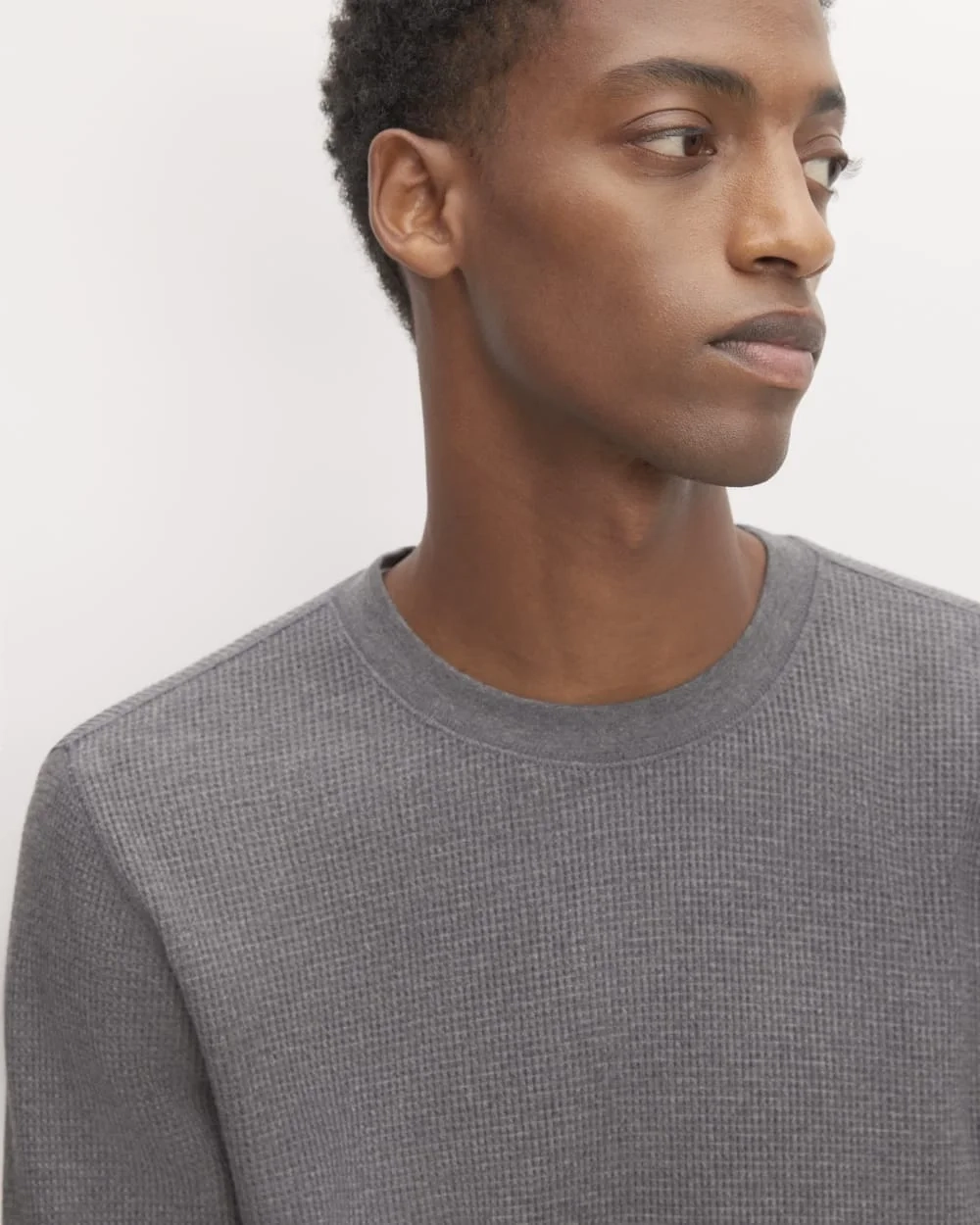 The Waffle Long-Sleeve Crew | Heathered Charcoal (4)