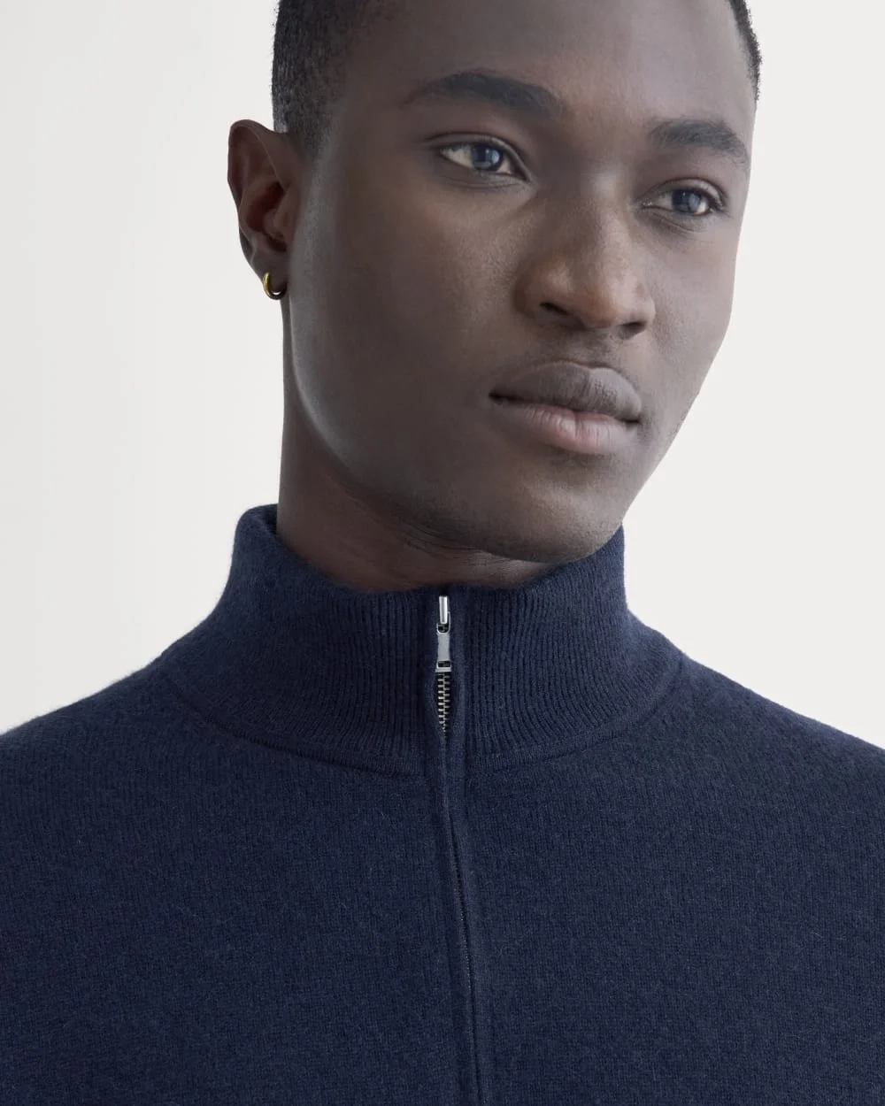 Cashmere Quarter Zip Sweater |  Navy (4)