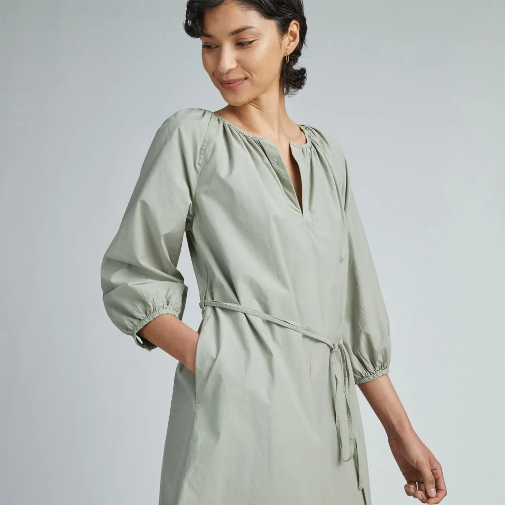 The Raglan Sleeve Poplin Dress | Seagrass (3)