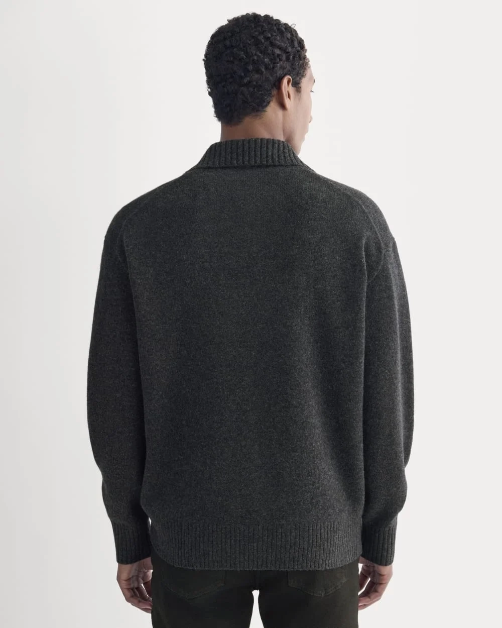 Luxe Merino Quarter-Zip Pullover | Heathered Black (6)