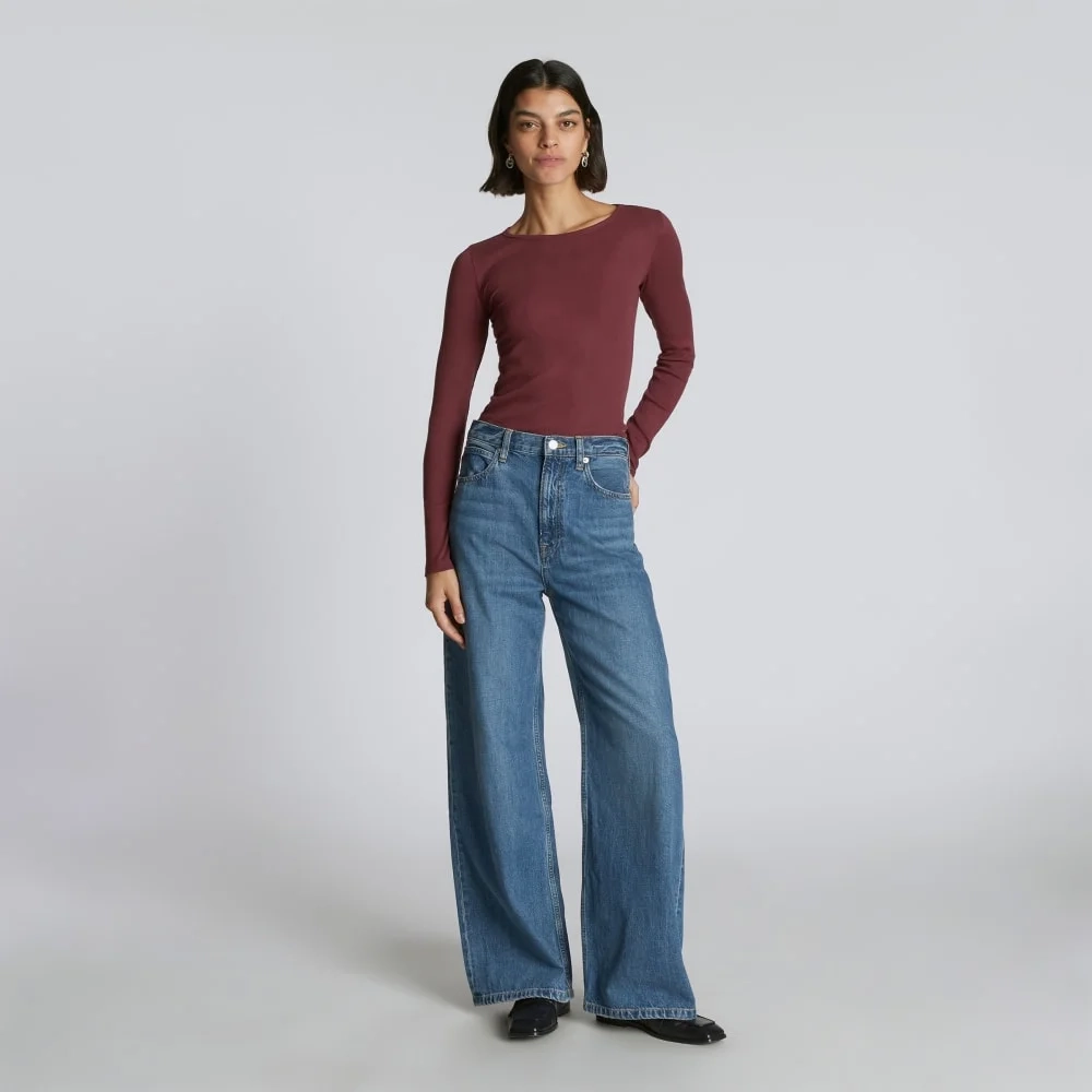 The Pima Micro-Rib Long-Sleeve Crew | Brandy (4)