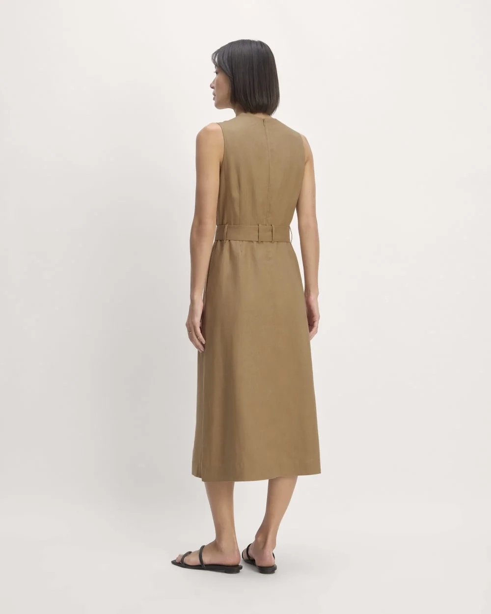 The Linen Belted Midi Dress | Tiger's Eye (5)