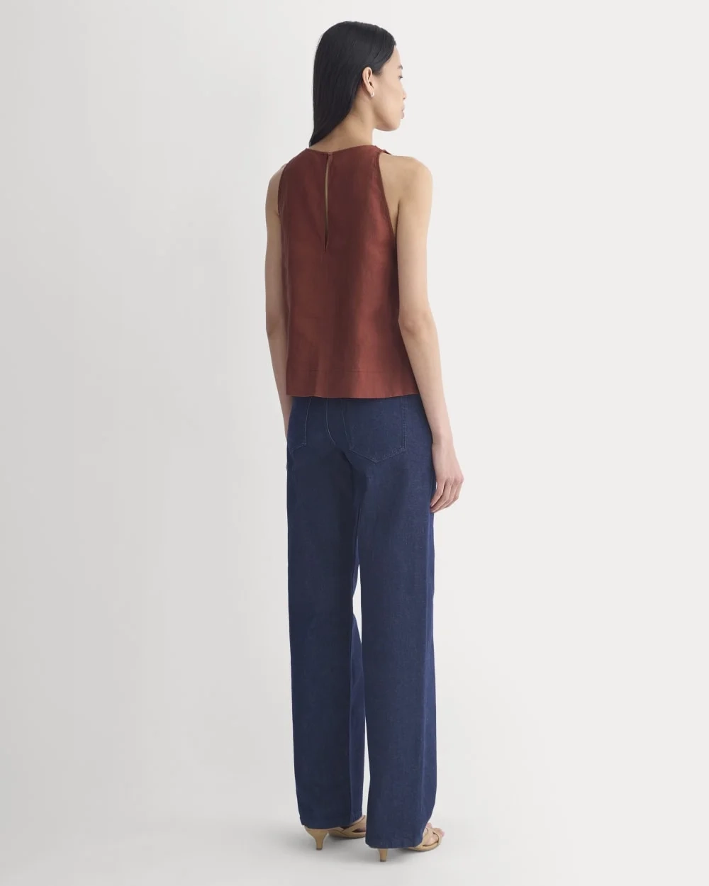 The Linen High-Neck Tank | Henna Red (2)