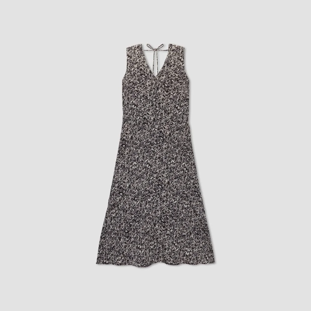 The Satin V-Neck Maxi Dress | Splatter (2)