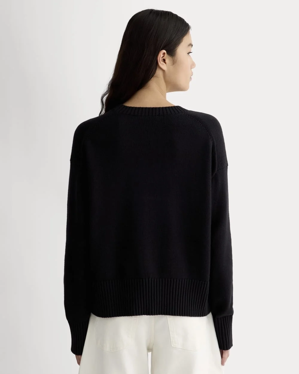 The Boxy Sweater in Everyday Cotton | Black (3)