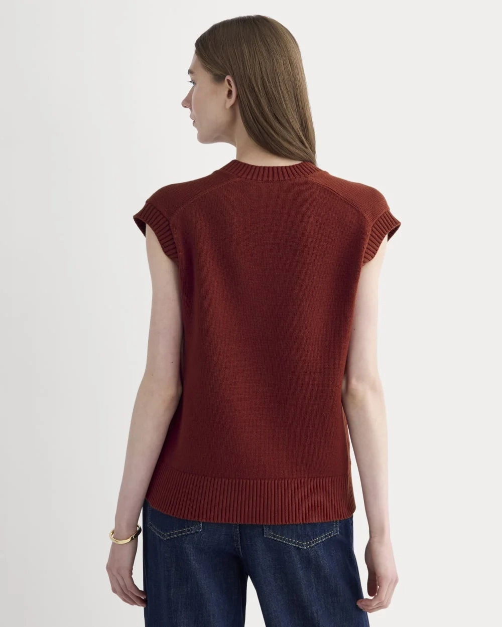 The Boxy Vest in Everyday Cotton | Merlot (3)
