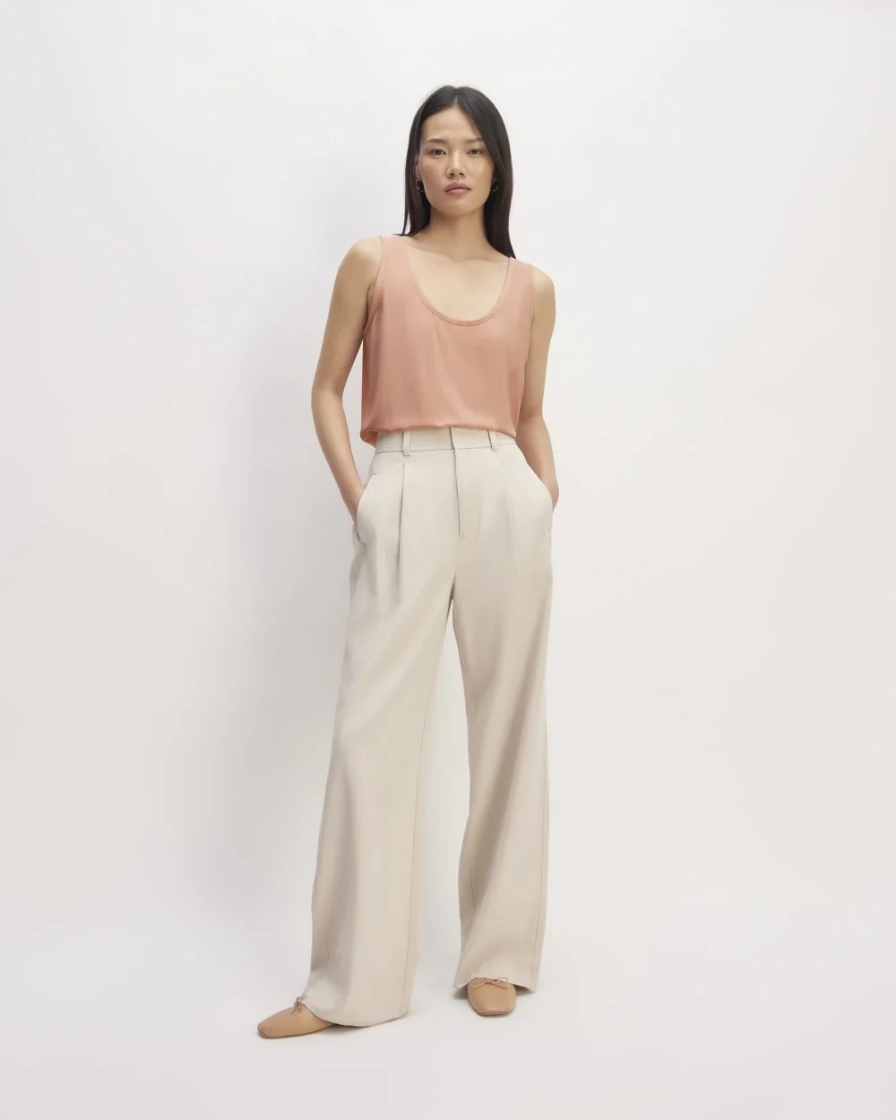 The Scoop Tank in Washable Silk | Blush Pink (4)