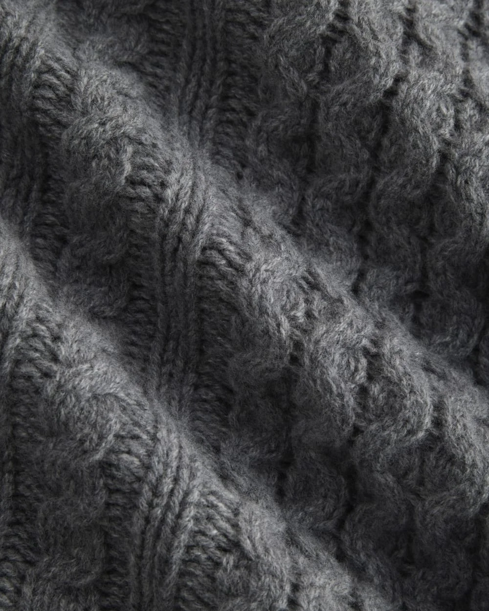 Cable Sweater in Luxe Merino | Heathered Mid-Grey (4)