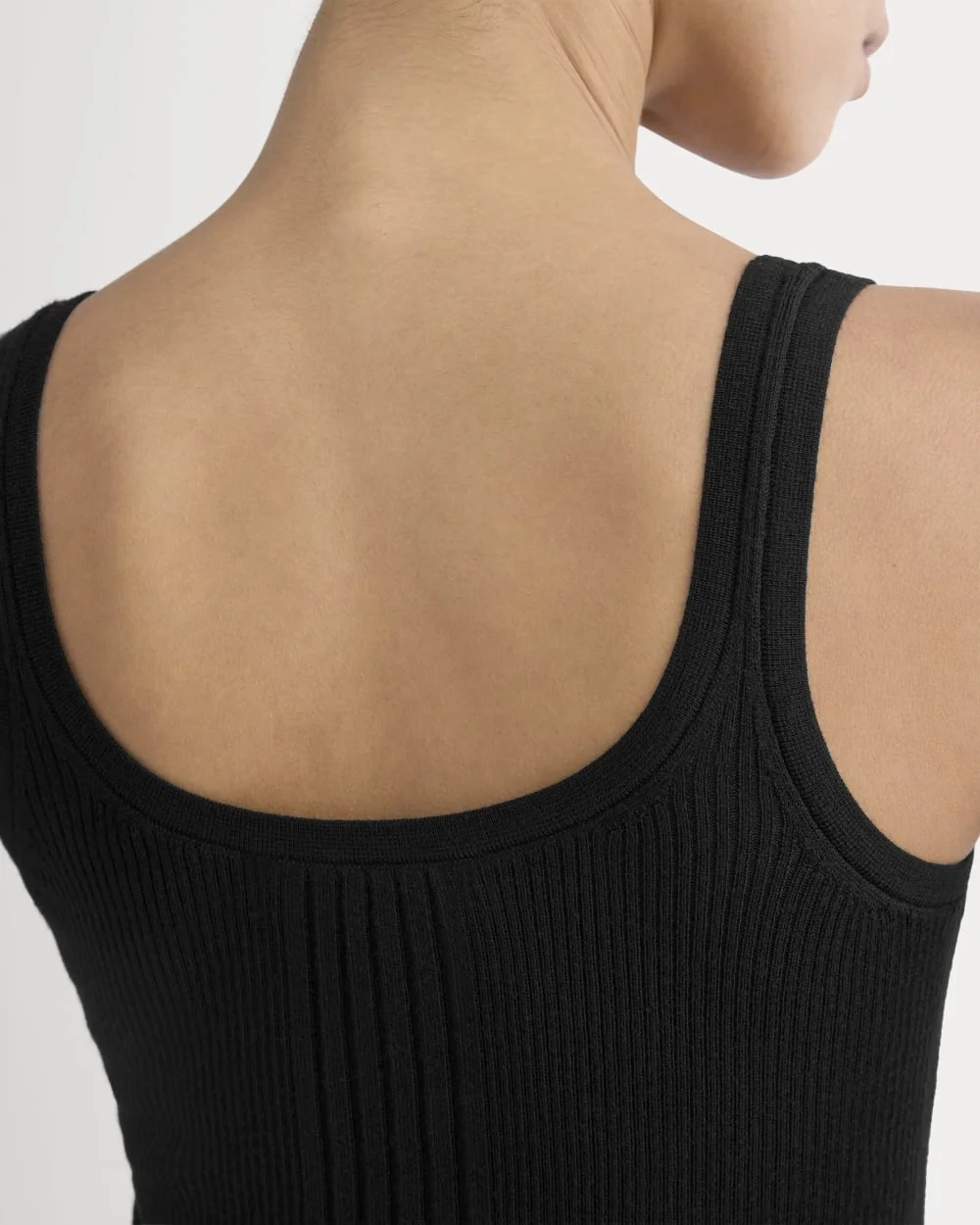 The Light Ribbed Cami in Ultrasoft Merino | Black (4)