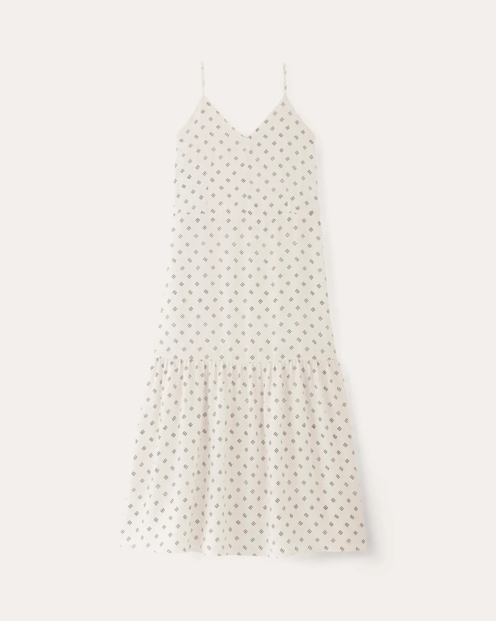 The Long Weekend Dress in Butterlite | Bone / Black Square Dot (6)