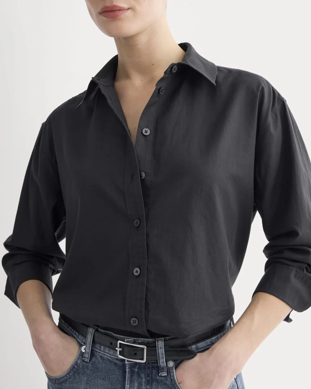Everyday Shirt in Silky Cotton | Black (3)