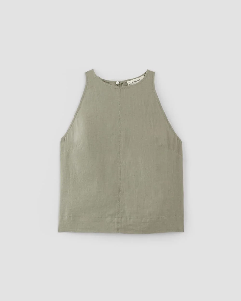 The Linen High-Neck Tank | Sage Green (5)