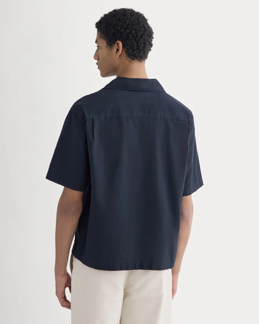 Cropped Resort Shirt | Navy (3)