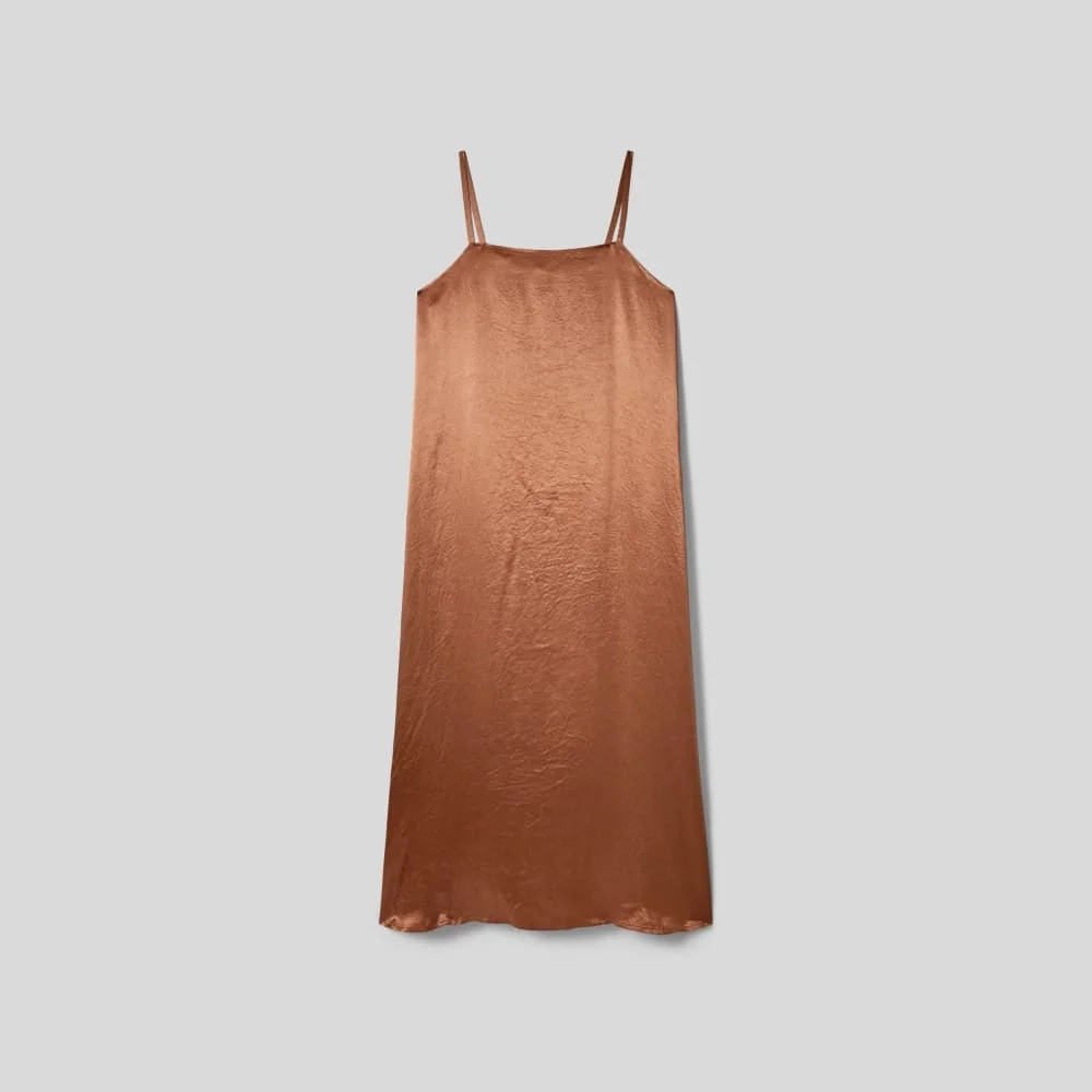 The Satin Square-Neck Slip Dress | Carob Brown (5)