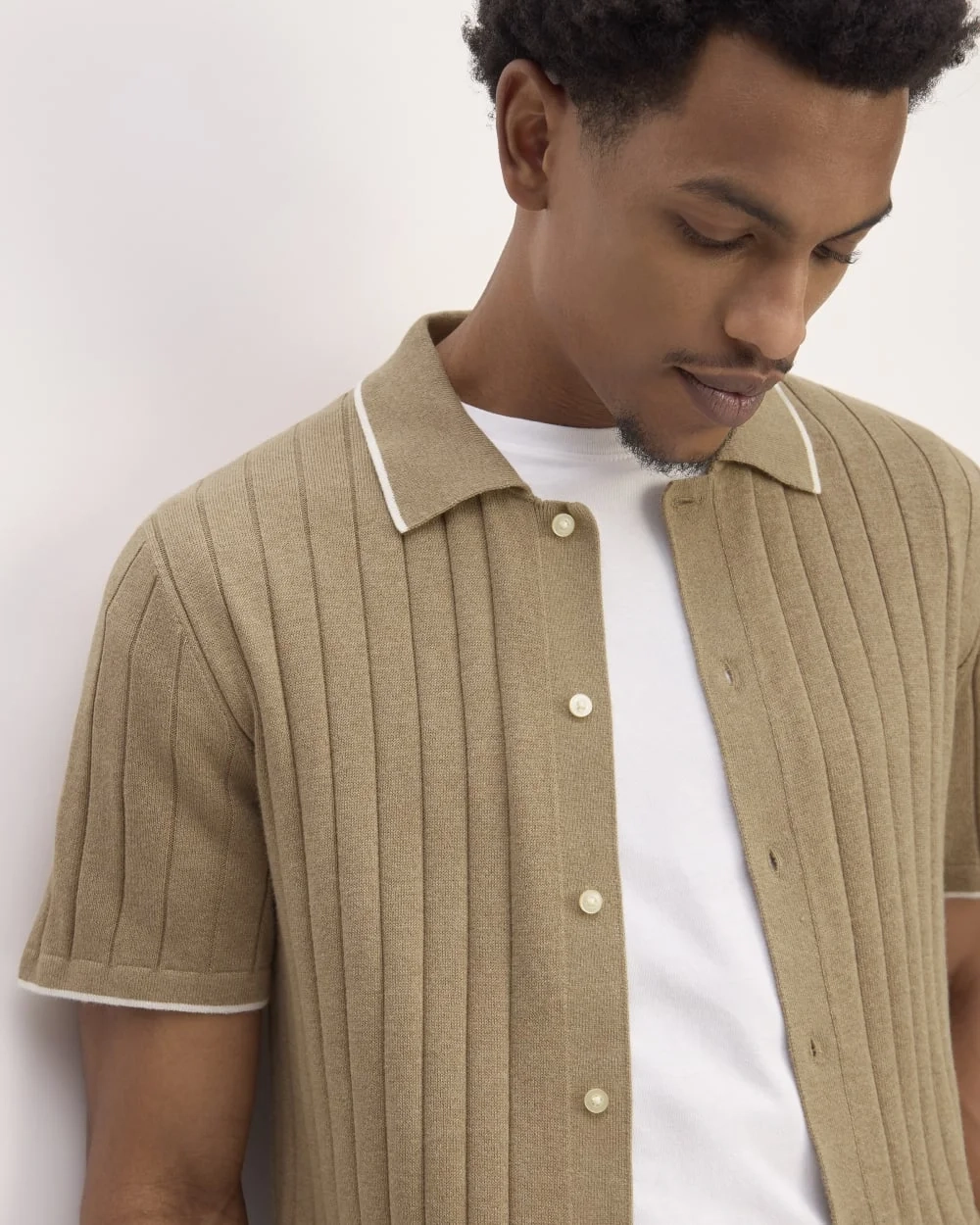 The No-Sweat Button-Down Polo | Dark Heathered Camel (4)