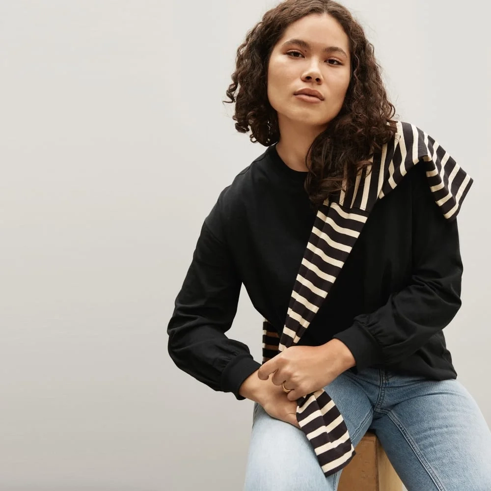 The Organic Cotton Long-Sleeve Tee | Black (3)