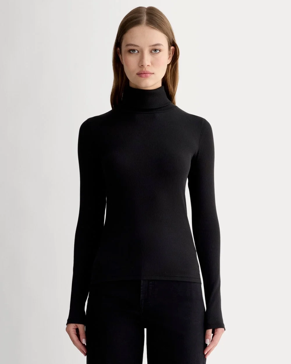 The Luxe Rib Turtleneck | Black