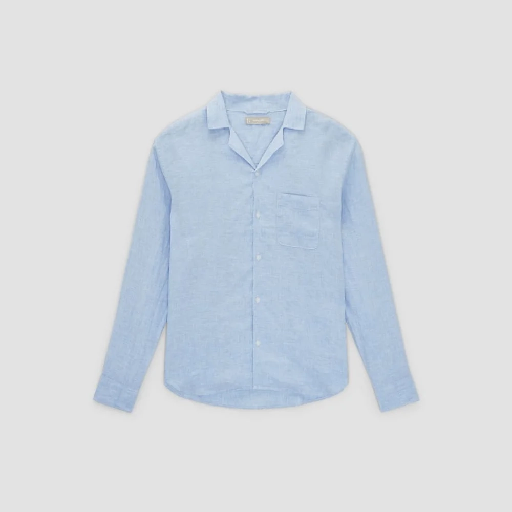 The Relaxed Linen Long-Sleeve Shirt | Light Blue (4)
