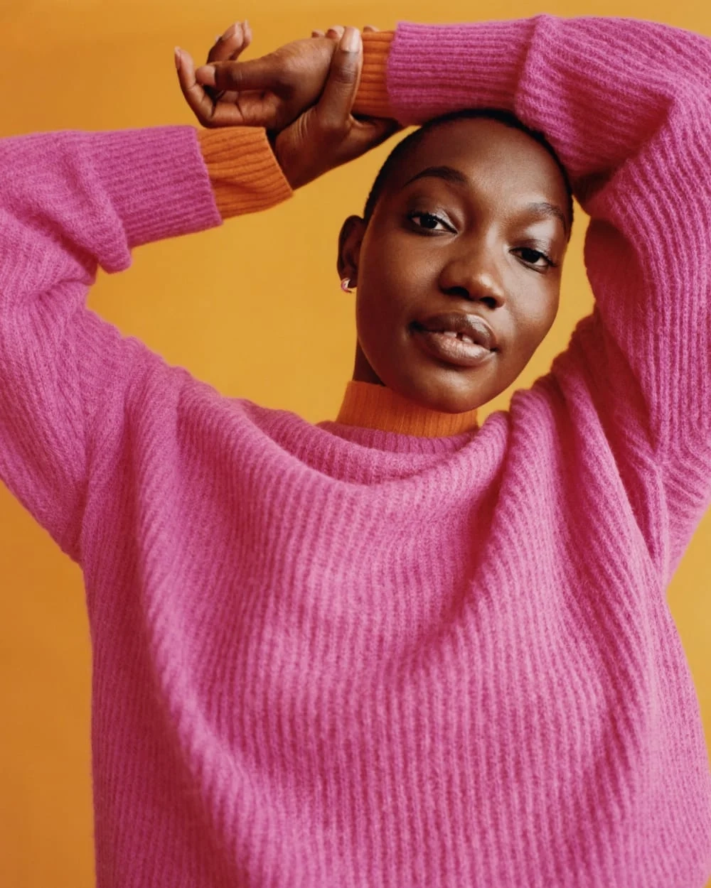 The Good Merino Wool Mockneck Sweater | Orange (5)
