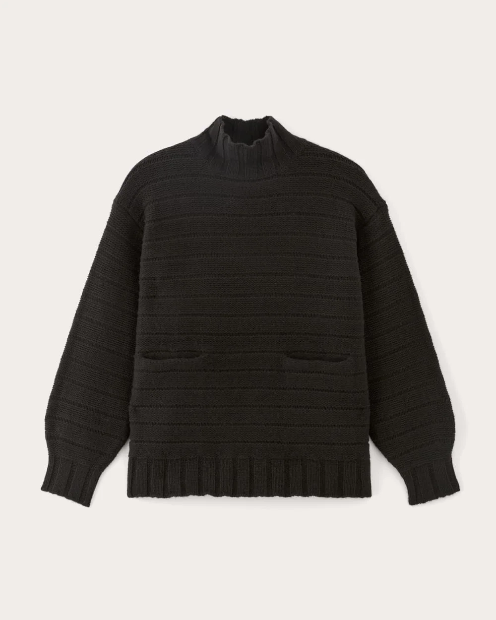 The Oversized Turtleneck in Luxe Merino | Black (5)