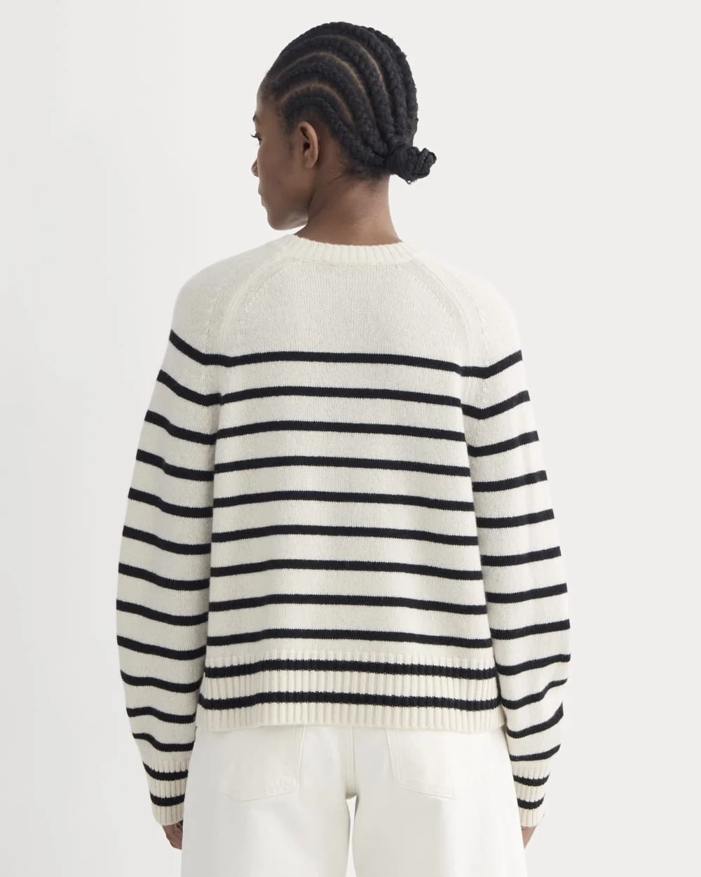 The Boxy Crew in Cashmere | Bone / Black (3)